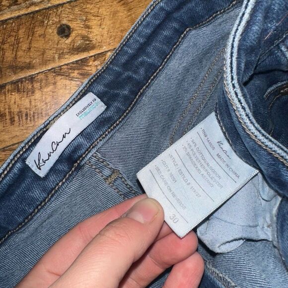 Kancan for Maurice distressed raw hem 30 cropped jeans - Picture 2 of 3